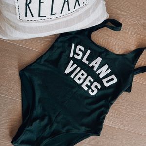 Black one piece swimsuit unpadded